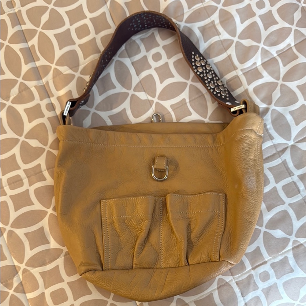 Tan and Brown Hobo Bag